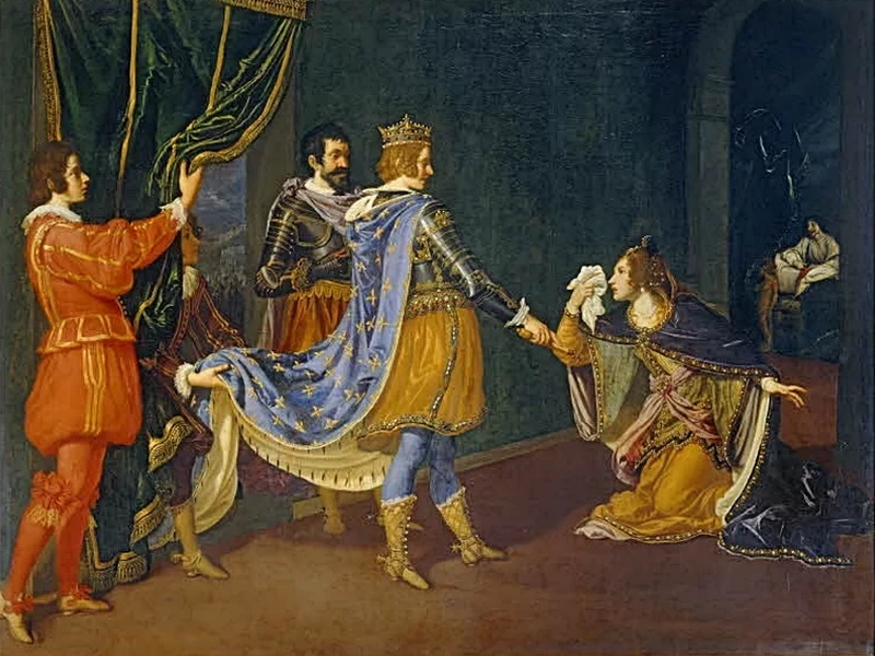 Isabella d'Aragona ai piedi di Carlo VIII - Louvre, Parigi